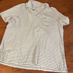Vineyard Vines gray and white striped polo